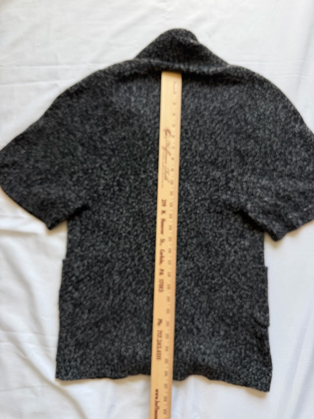 Theory Marled Knit Cardigan Short Sleeve Gray Cozy Lagenlook S/P - Picture 9 of 10